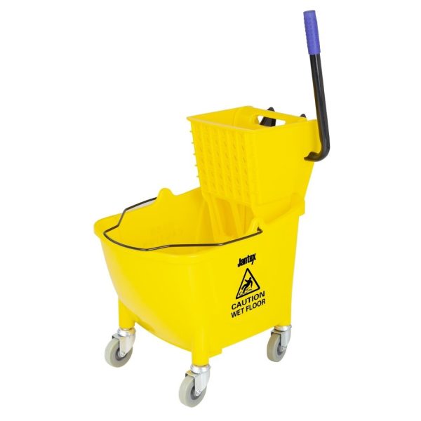Jantex 30ltr Mop Bucket with Foot Pedal release – Yellow