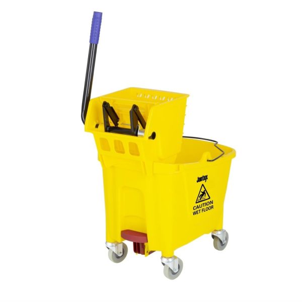 Jantex 30ltr Mop Bucket with Foot Pedal release – Yellow