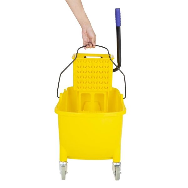 Jantex 30ltr Mop Bucket with Foot Pedal release – Yellow