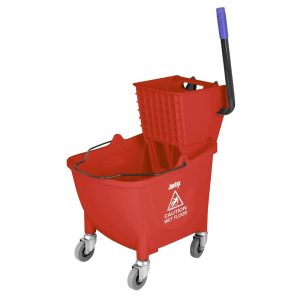 Jantex 30ltr Mop Bucket with Foot Pedal release – Red