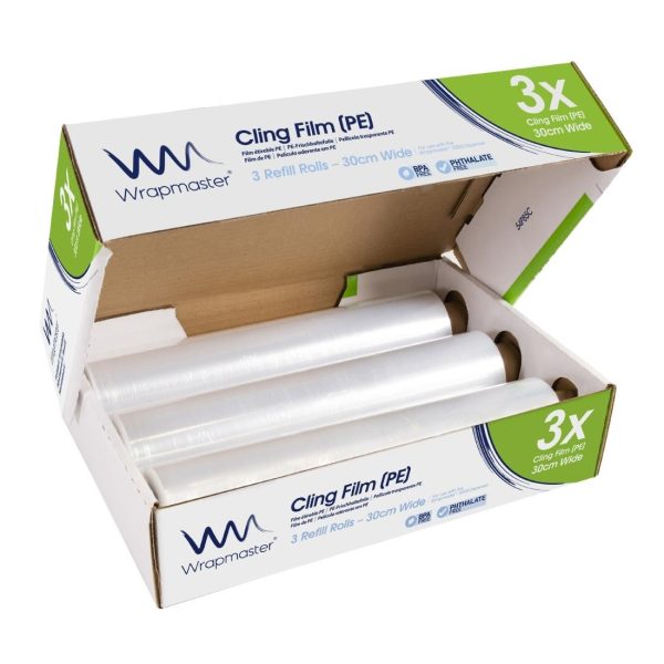 Wrapmaster PE Cling Film Refill for Wrapmaster 3000 300mm x 300m (Pack of 3)