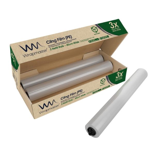 Wrapmaster PE Cling Film Refill for Wrapmaster 4500 450mm x 300m (Pack of 3)