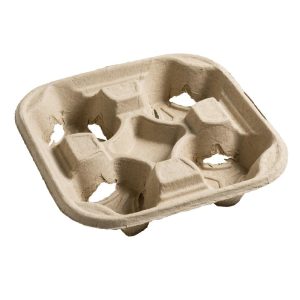 Moulded Pulp Fibre Four Cup Carrier (Pack of 180)
