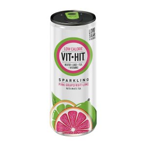 VITHIT Sparkling Pink Grapefruit & Lime Vitamin Water 330ml (Pack of 12)