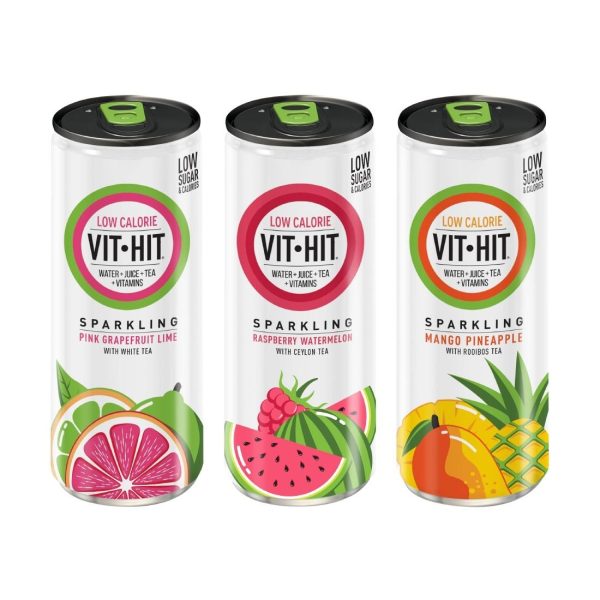 VITHIT Sparkling Mango & Pineapple Vitamin Water 330ml (Pack of 12)