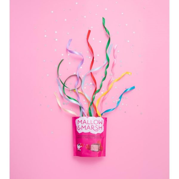 Mallow & Marsh Raspberry Marshmallow Pouches 100g (Pack of 6)