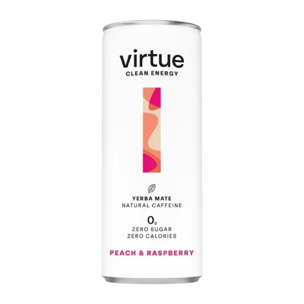 Virtue Yerba Mate – Peach and Raspberry 250ml (Pack of 12)