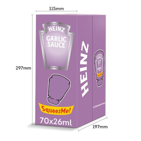 Heinz Garlic Sauce SqueezMe! Sachets 26ml (Pack of 70)