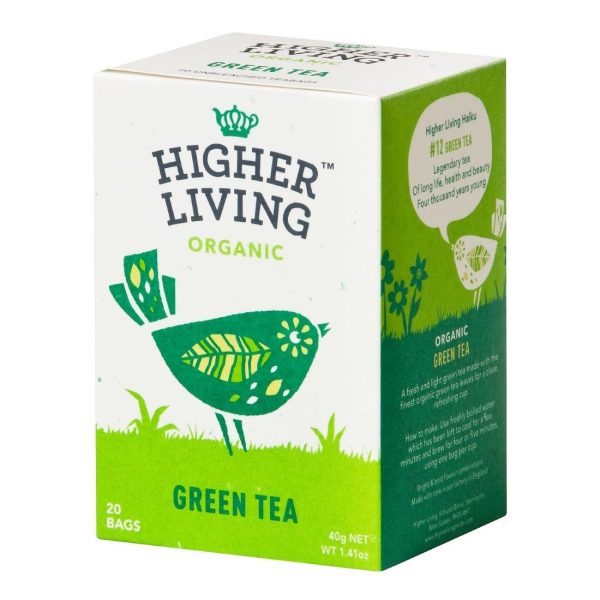 Higher Living Green Tea Organic Teabags (Pack of 80)