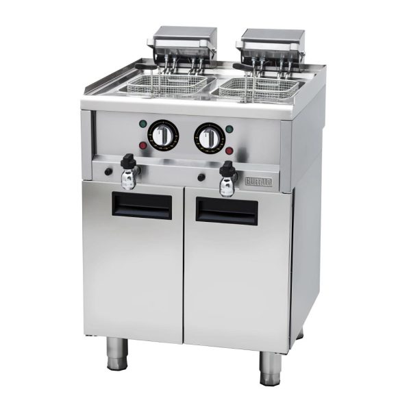 Buffalo 600 Series Freestanding Double Electric Fryer – 8Ltr + 8Ltr