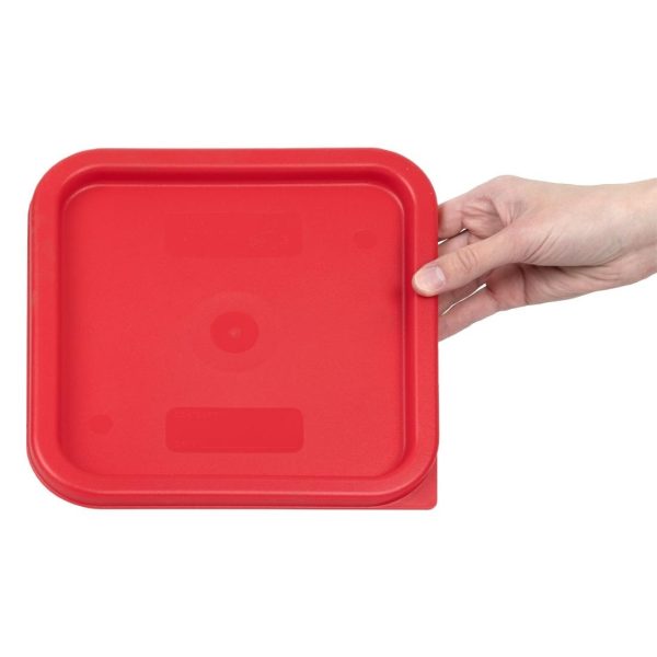 Cambro Camsquare Food Storage Container Lid Red