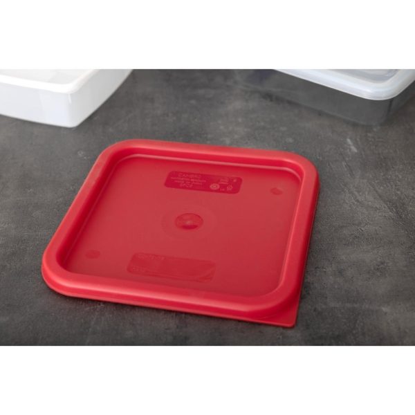 Cambro Camsquare Food Storage Container Lid Red