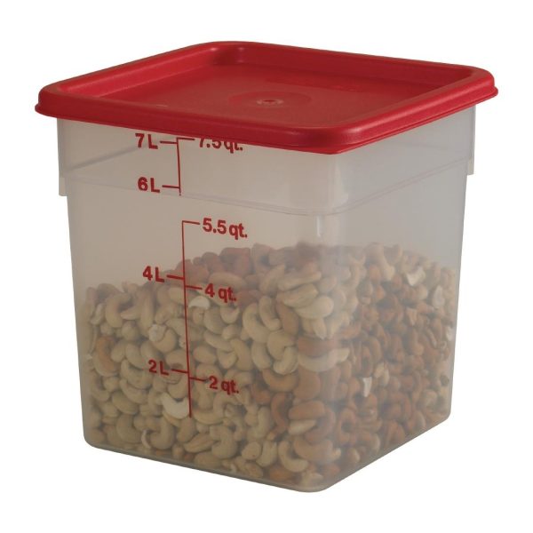 Cambro Camsquare Food Storage Container Lid Red
