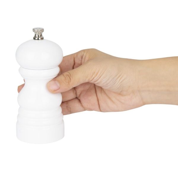 Olympia Salt Or Pepper Grinder White Hevea Wood 125mm