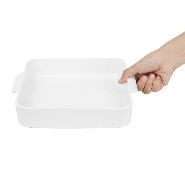 Olympia Whiteware Square Eared Roaster 260x225x50mm (Pack of 2)