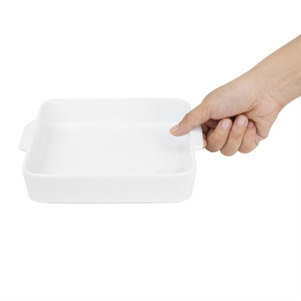 Olympia Whiteware Square Eared Roaster 200x180x40mm (Pack of 3)