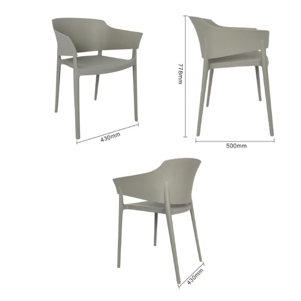 Bolero Lorenzo Cafe Chairs Medium Grey (Pack of 2)