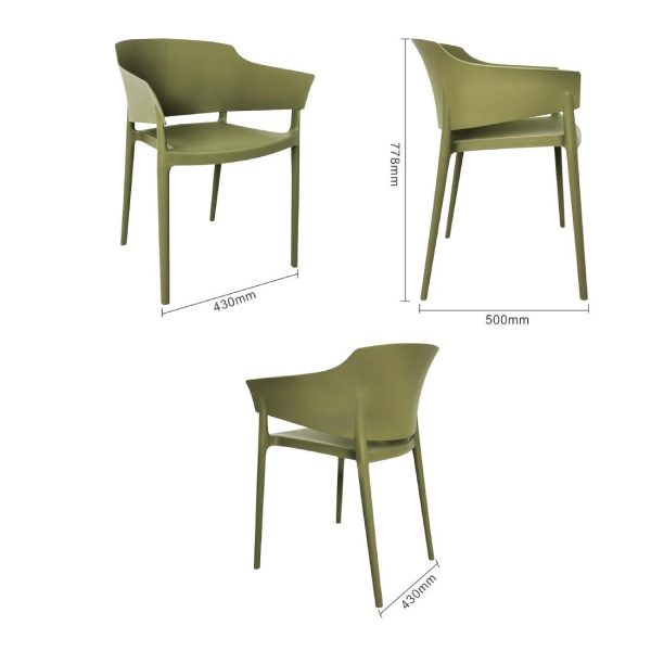 Bolero Lorenzo Cafe Chairs Green Tea (Pack of 2)