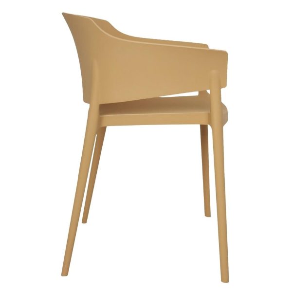 Bolero Lorenzo Cafe Chairs Warm Cream (Pack of 2)