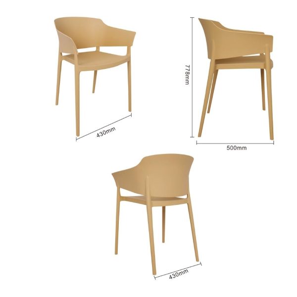 Bolero Lorenzo Cafe Chairs Warm Cream (Pack of 2)