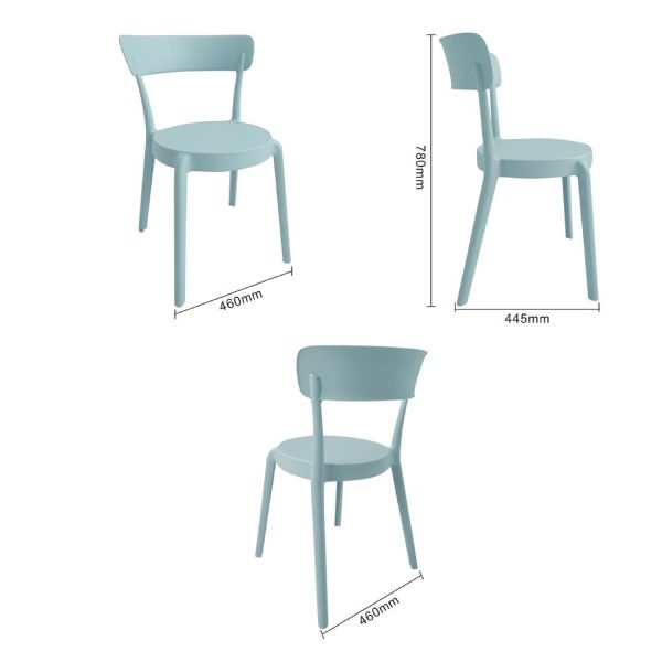 Bolero Mila Café Chairs Icy Blue (Pack of 2)