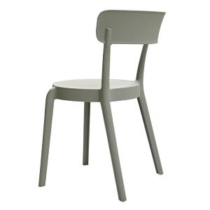 Bolero Mila Café Chairs Moss Grey (Pack of 2)