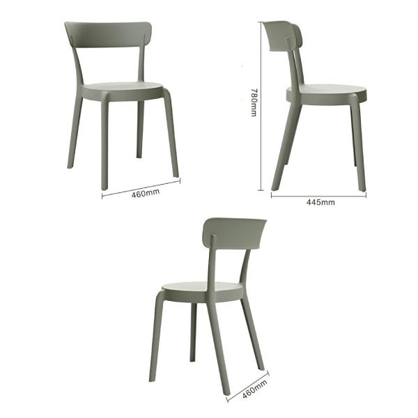 Bolero Mila Café Chairs Moss Grey (Pack of 2)
