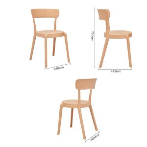 Bolero Mila Café Chairs Light Salmon (Pack of 2)