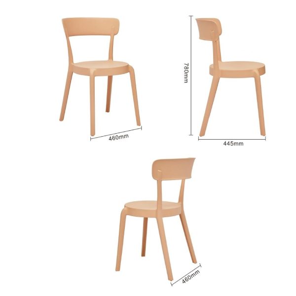 Bolero Mila Café Chairs Light Salmon (Pack of 2)