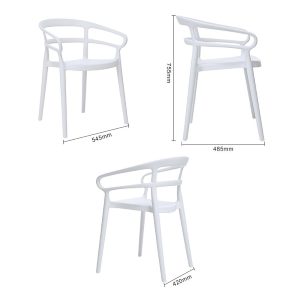 Bolero Mateo Café Chairs White (Pack of 2)