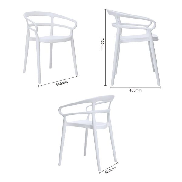 Bolero Mateo Café Chairs White (Pack of 2)