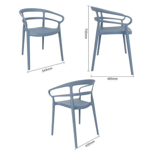 Bolero Mateo Café Chairs Slate Blue (Pack of 2)
