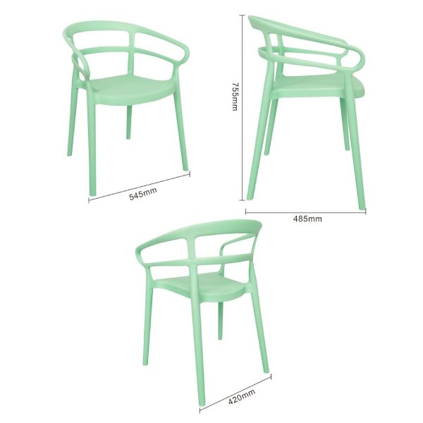 Bolero Mateo Café Chairs Mint Green (Pack of 2)