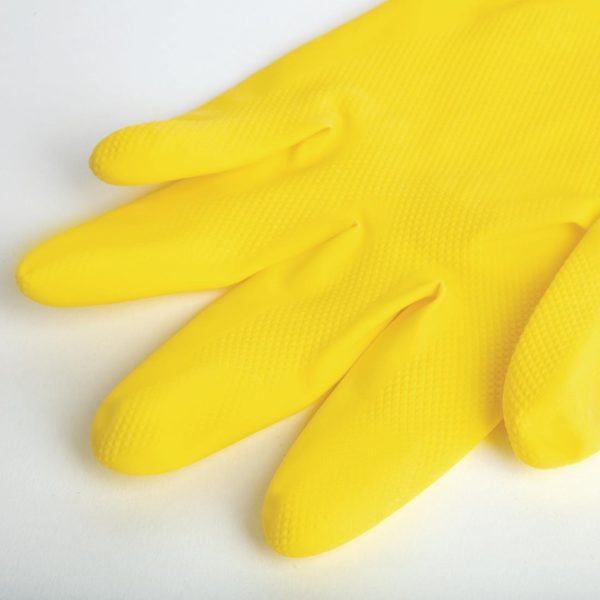MAPA Vital 124 Liquid-Proof Light-Duty Janitorial Gloves Yellow Small