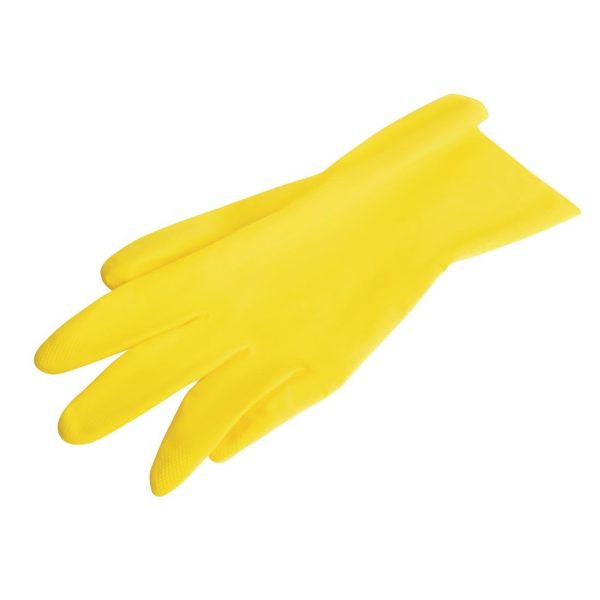 MAPA Vital 124 Liquid-Proof Light-Duty Janitorial Gloves Yellow Small