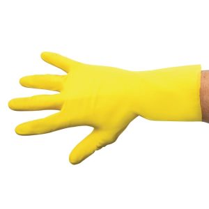 MAPA Vital 124 Liquid-Proof Light-Duty Janitorial Gloves Yellow Small