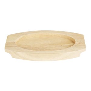 Olympia Hevea Board for Cast Iron Oval Eared Dish 210x120mm for FW819