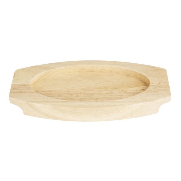 Olympia Hevea Board for Cast Iron Oval Eared Dish 210x120mm for FW819