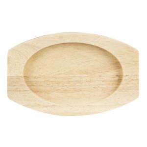 Olympia Hevea Board for Cast Iron Oval Eared Dish 210x120mm for FW819