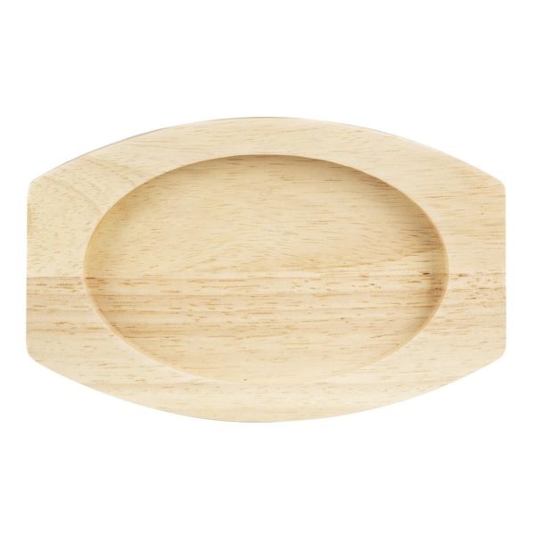 Olympia Hevea Board for Cast Iron Oval Eared Dish 210x120mm for FW819