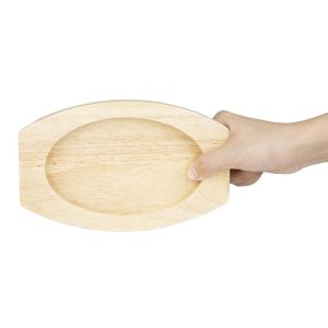 Olympia Hevea Board for Cast Iron Oval Eared Dish 210x120mm for FW819