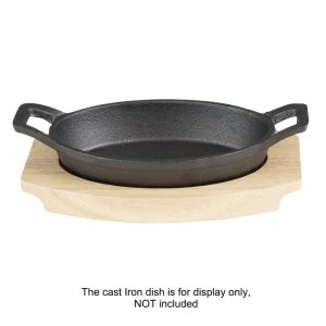 Olympia Hevea Board for Cast Iron Oval Eared Dish 210x120mm for FW819