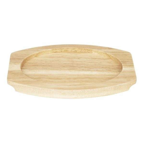 Olympia Hevea Board for Cast Iron Oval Eared Dish 260x165mm for FW817