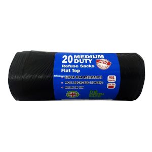 Jantex Large Medium Duty Black Bin Bags 80Ltr (Pack of 10)