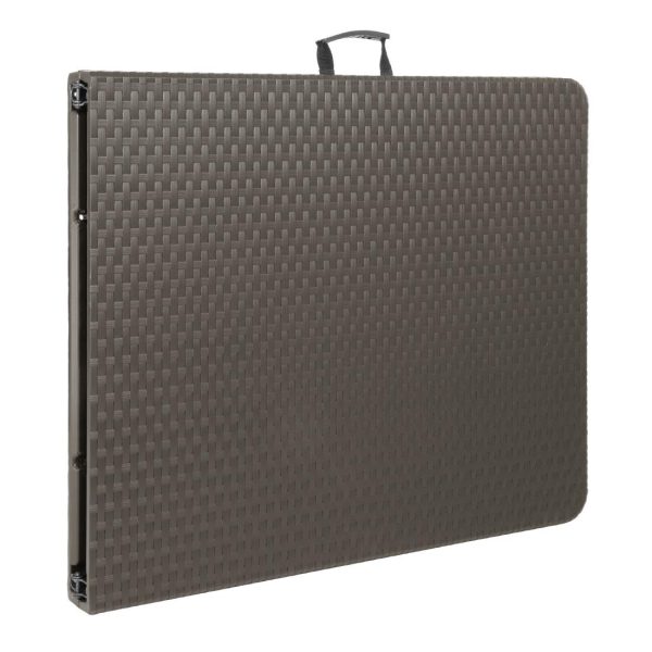 Bolero Rattan Rectangular Centre Folding Table Brown 6ft