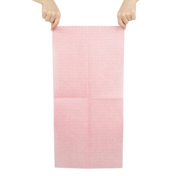 Jantex Non-Woven Cloths Red (Pack of 50)