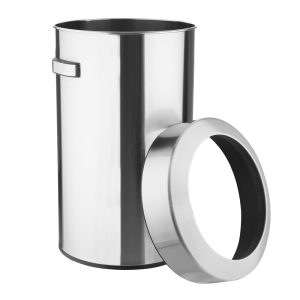 Bolero Brushed Steel Bin with Open Top Lid 70Ltr