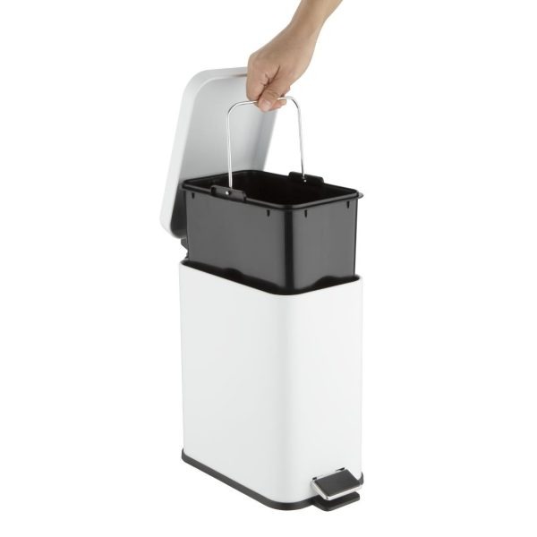 Jantex Slim Washroom Bin White 5Ltr