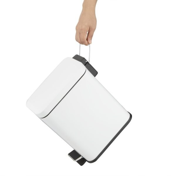 Jantex Slim Washroom Bin White 5Ltr