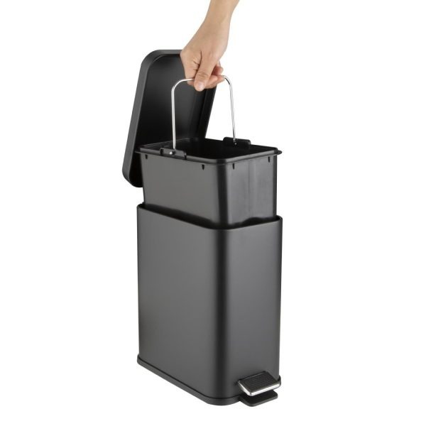 Jantex Slim Washroom Bin Black 5Ltr